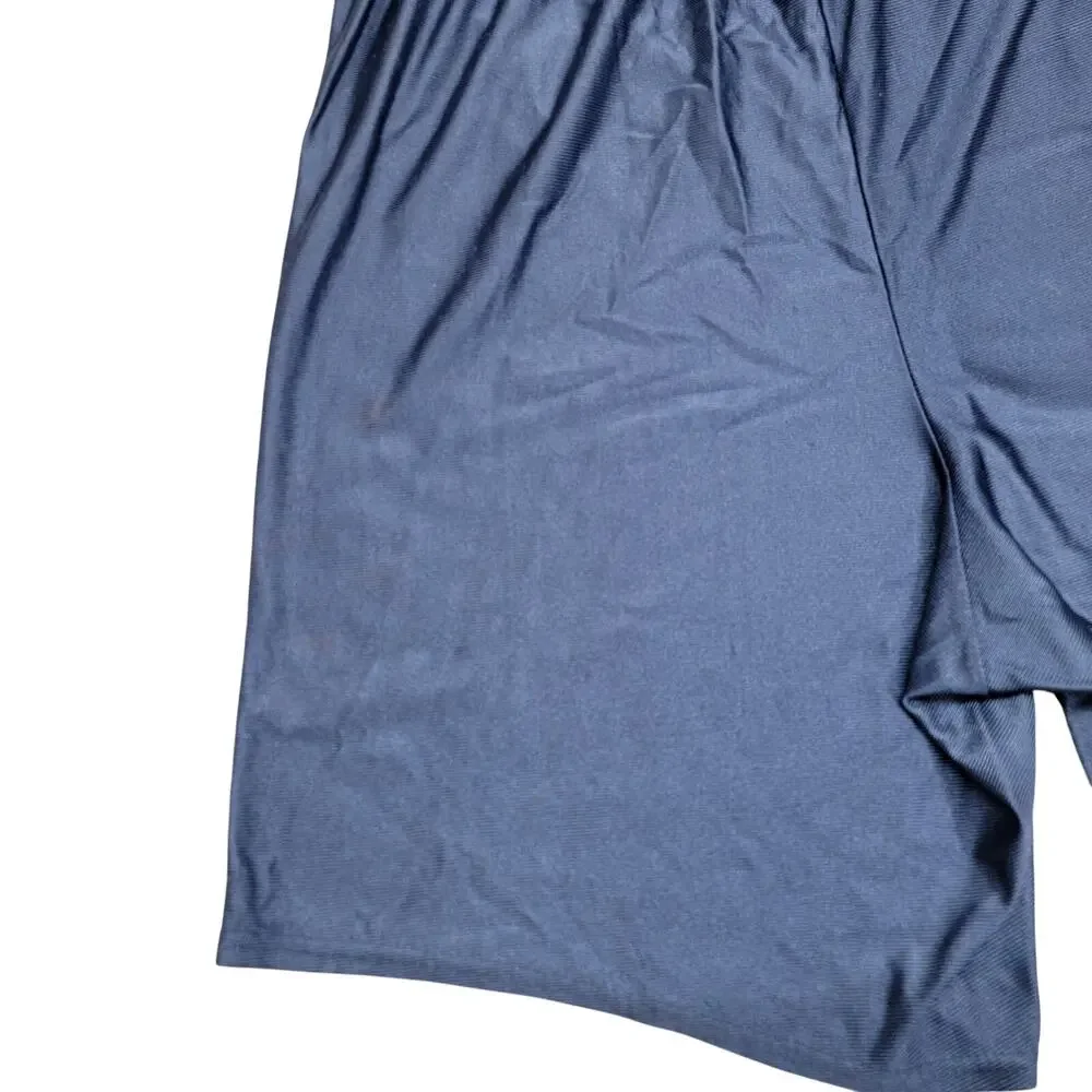 Vtg Dodger Nylon Gym Shorts Mens L Navy Blue D Logo Athletic Made in USA READ